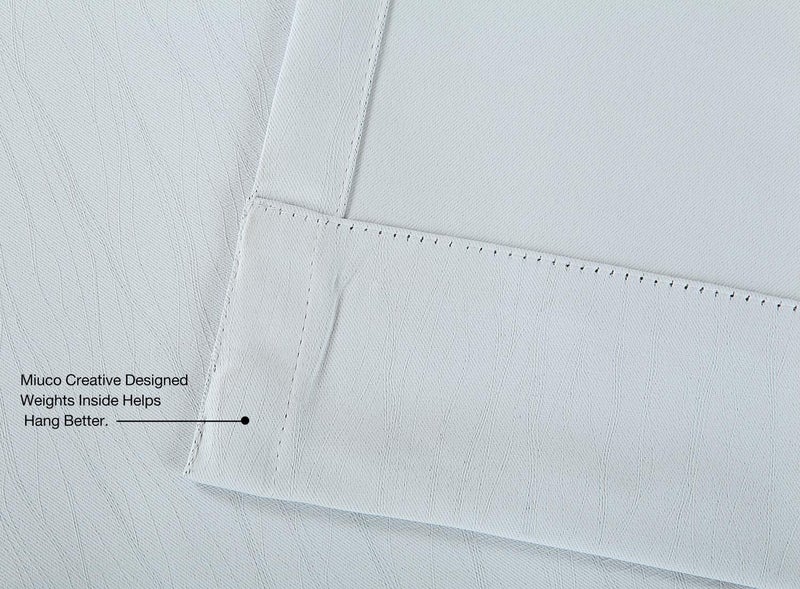 MIUCO Blackout Curtains Room Darkening Curtains Textured Grommet Window Curtains for Living Room 2 Panels 52x84 Inch Long Greyish White - Image 4